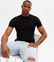 New Look Black Muscle Fit Crew Neck T-Shirt